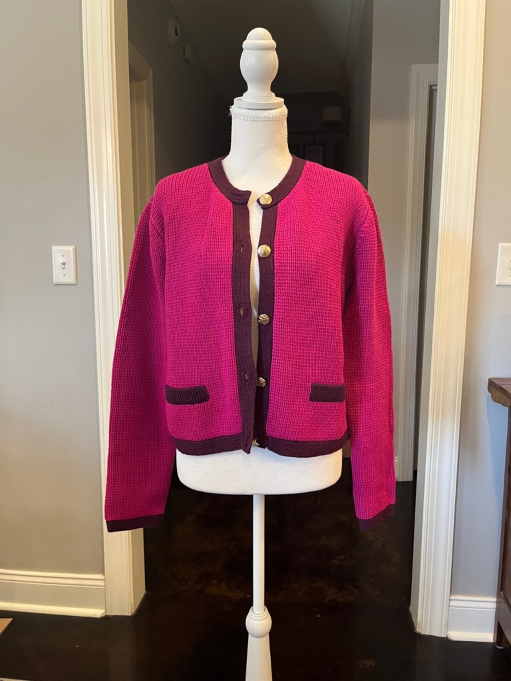 Steve Madden Fuchsia and Plum Knit Cardigan